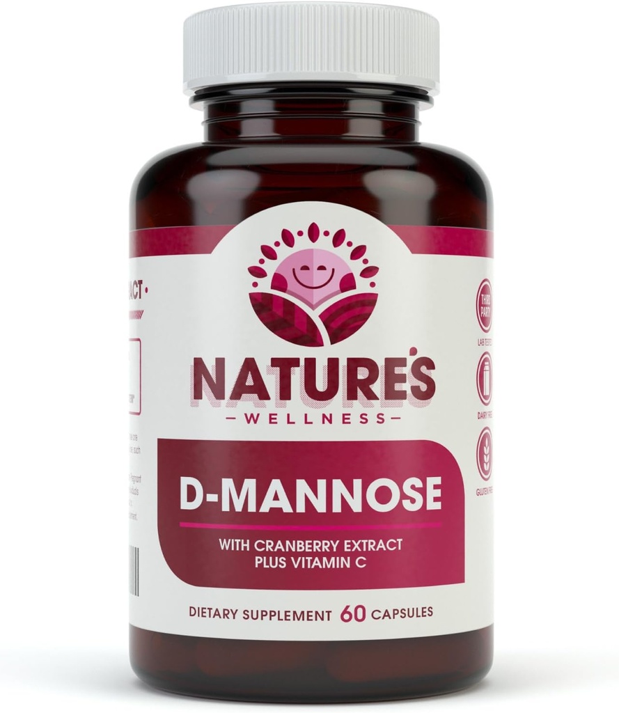 D MANNOSE με εκχύλισμα βατόμουρου & βιταμίνη C - urinary Tract UT Cleanse & Bladder Health - Προστατεύει από τις ουρολοίμωξη UTI - Natural Healthy Flush & Detox Προσμείξεις 