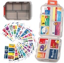 Pill Organizer Tıp Etiketler Seyahat Günlük Pill Konteyner Mini İlaç Organize Depolama Pill Organizer Travel Essentials Pill Case 7 Day (Pink & 161 Lables)