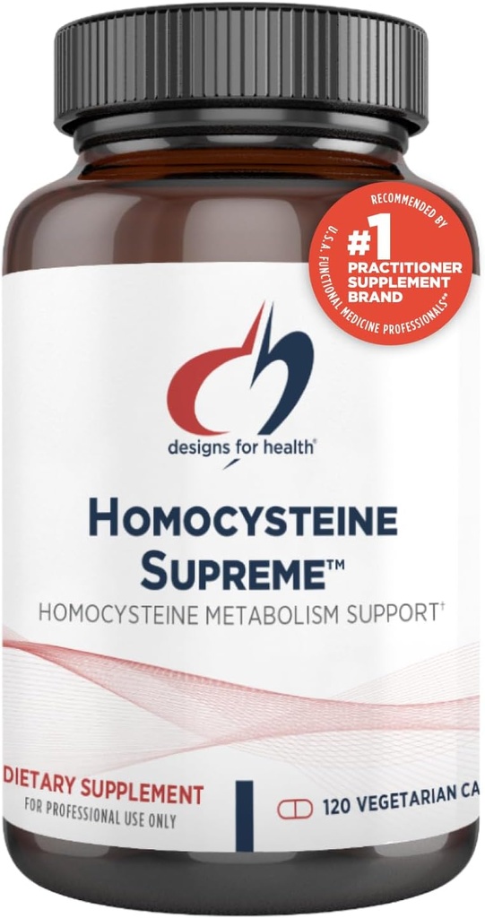Sağlık Homocysteine Supreme için tasarımlar - Metovin, B6, B12, Folate, L-Serine & TMG Beyin Desteği ve Kalp Sağlığı için - Meden Çokvitamin (120 Capsules)
