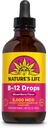 Nature's Life B12 Drops 5000 mcg - Vitamin B12 Torchcobalamin - Enerji Metabolism için Sıvı B12 Supplement, Nerve Function and Red Blood Cell Support Natural karma Berry, Sugar Free (200 Serv, 4oz)