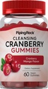 Piping Rock Cranberry Gummies | 60 Kont | Kadınlar ve Erkekler için Temizler | Cranberry Mango Flavor | Vegan, Non-GMO, Gluten Free