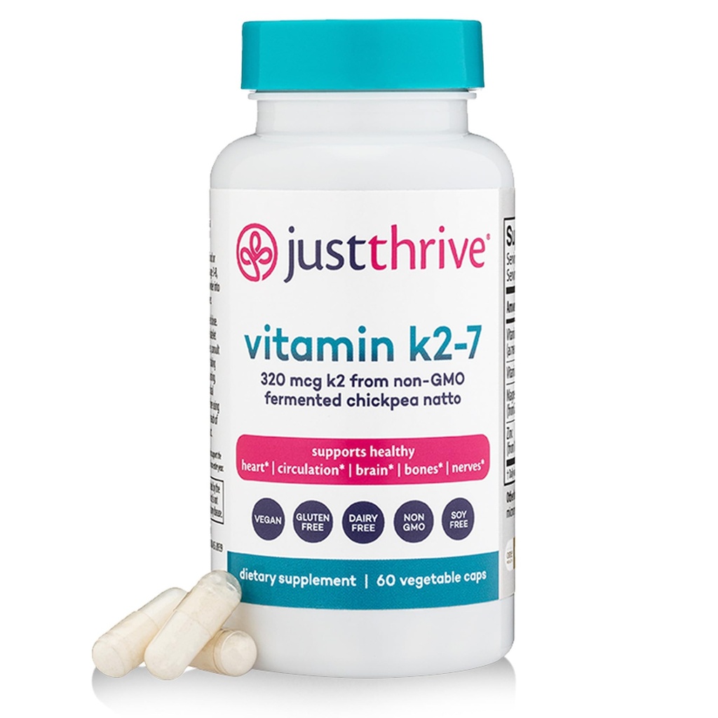 Sadece Thrive Vitamin K2-7 - Bone, Beyin ve Kalp Sağlığı K2 Vitamin Tamam, 60 Capsules