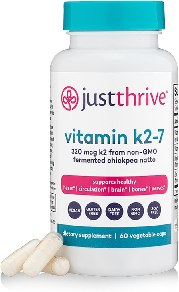 Sadece Thrive Vitamin K2-7 - Bone, Beyin ve Kalp Sağlığı K2 Vitamin Tamam, 60 Capsules
