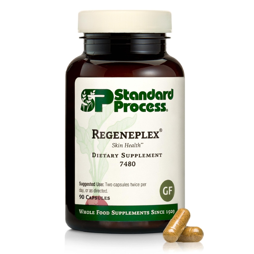 Standard Process Regeneplex - Skin Health Supplement with Vitamin C & Zinc - Supports Cellular Function - Gluten-Free - 90 Capsules (45 Servings)