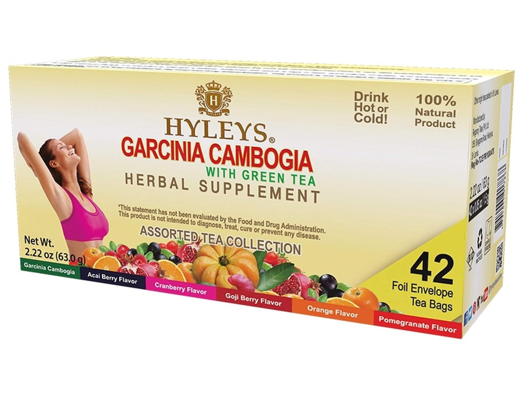HYLEYS Tea Garcinia Cambogia Green Tea with Assorted Flavors - 42 Çay Çanta