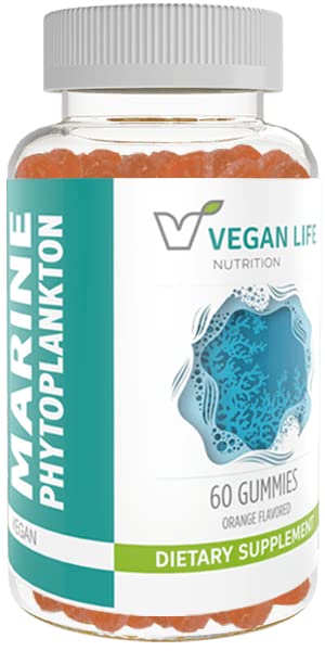 Vegan Life Nutrition Marine Phytoplankton Supplement, Orange Gummies ( 60'ın paketi)