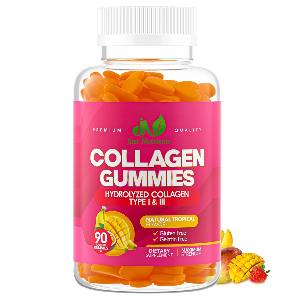 Women & Men (90 Count) için Collagen Gummies - Premium Hydrolyzed Collagen Type I & III for Hair, Skin & Nails Support - Great Tasting Trovor, Gluten-Free, Non-GMO - 90 Gummies (45 hizmet)