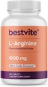 BESTVITE L-Arginine 1000 mg per Tablet (240 Tablet) - Farm Grade - Arginine HCl ile Karşılaştırmalı - Nitrik Çimento Precursor*