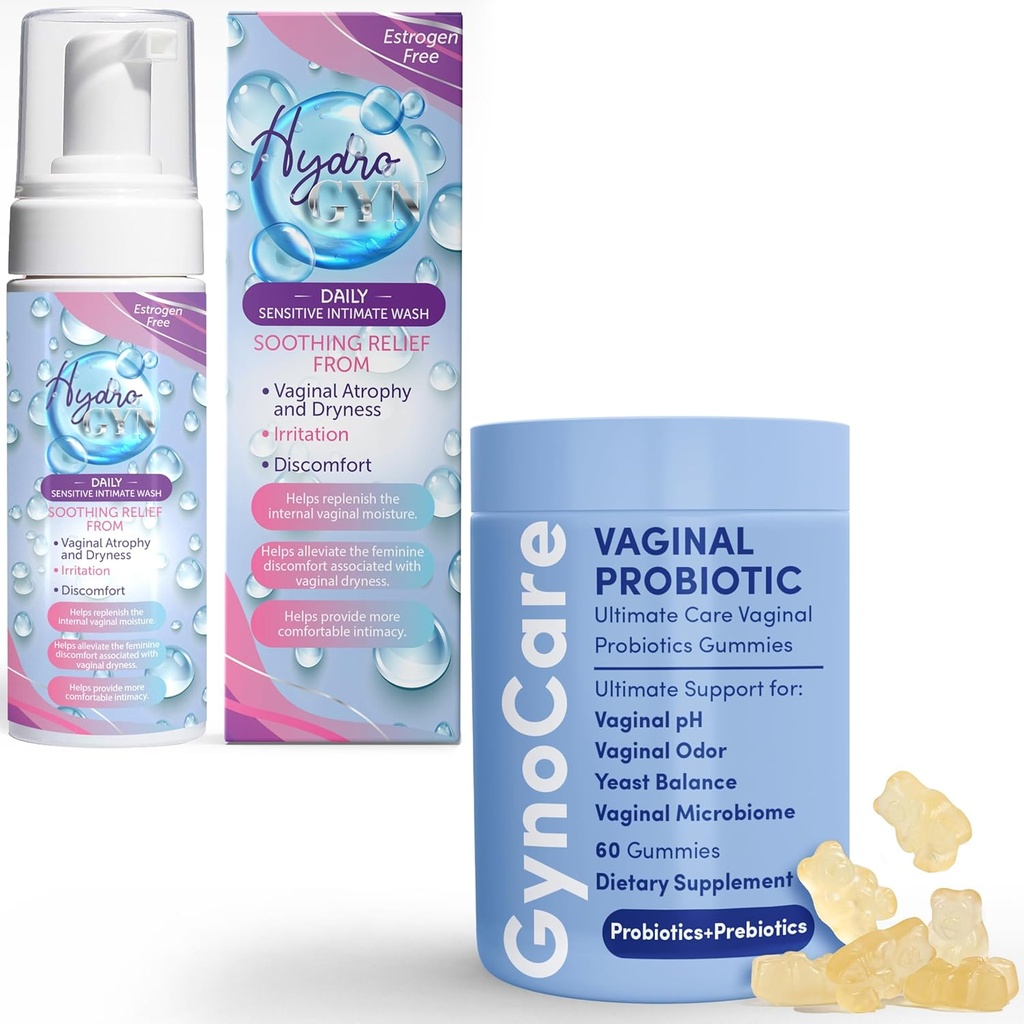 Terramed Just Think Comfort Vaginal Probiyotik Gummies for Women + Unscented Feminine Yıkama - pH Dengesi için Çift Destek, Odor Control ve Intimate Health