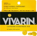 Vivarin, Caffeine Pills, Dose başına 200 mg Caffeine, Güvenli ve Etkili Bir şekilde Awake, No Sugar, Calories veya Hidden Materialss, Energy Supplement, 40 Tabletler
