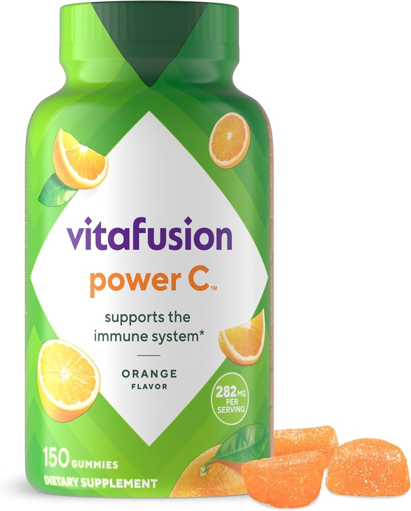Vitafusion Power C Gummy Ανοσοποιητική υποστήριξη * με βιταμίνη C, Delicious Orange Flavor, 63ct (Εφοδιασμός 21 ημερών)