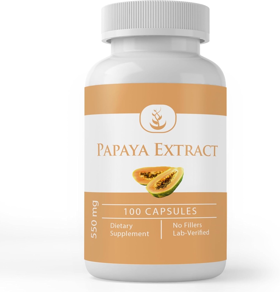PURE ORIGINAL INGREDIENTS Papaya Ekstraksiyonu, (100 Capsules) Her zaman Pure, Nomixs Or Fillers, Lab