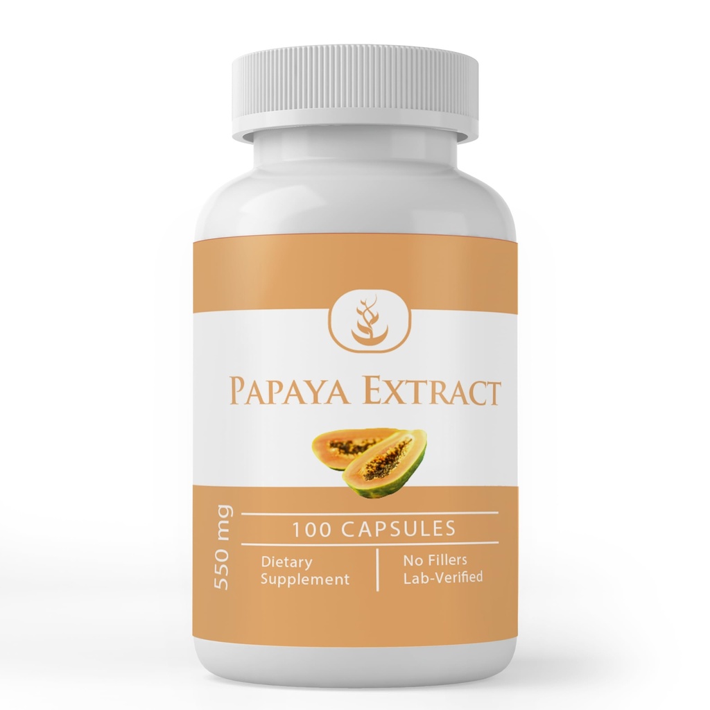 PURE ORIGINAL INGREDIENTS Papaya Ekstraksiyonu, (100 Capsules) Her zaman Pure, Nomixs Or Fillers, Lab