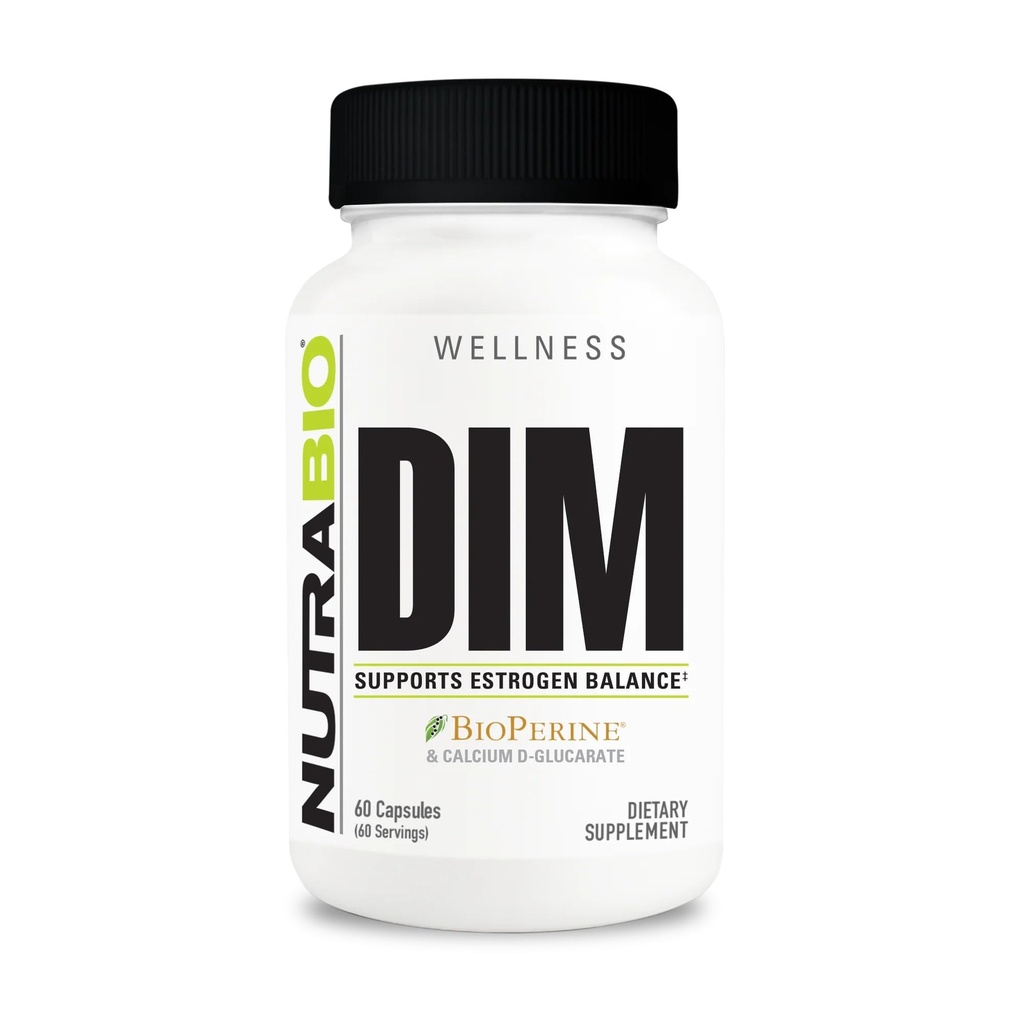 NutraBio DIM Supplement, Destekler Estrogen Dengesi, 100 mg - 60 Sebze Kapsülleri