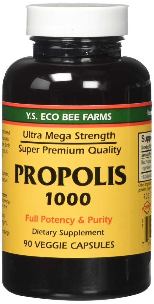 Propolis-Raw Un processinged 1000 mg Y.S. Organik Arı Çiftleri 90 Caps