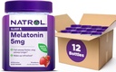 Natrol 5mg Μελατονίνη Gummies, Υποστήριξη ύπνου για ενήλικες, Μελατονίνη Συμπληρώματα για τον ύπνο, 60 Φράουλα-Flavored Gummies, 30 Ημέρα προσφοράς (Συσκευασία των 12)