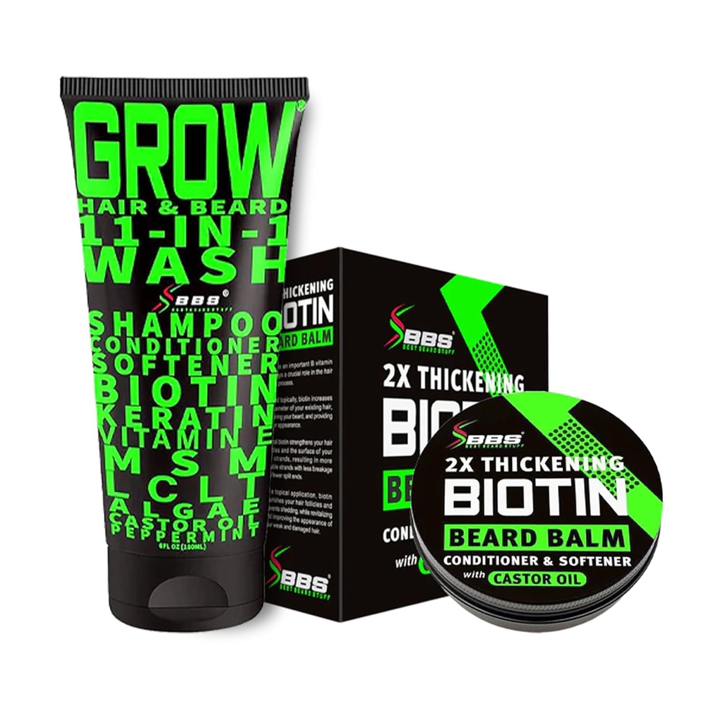 Ayıd growth Kit w/ 2Xing Biotin Beard Balm for Men & Mustache Wax + GROW 11-in-1 Mens Shampoo & Conditioner (Hair growth Spu for Men w/Biotin) - Amerika'da Formula 1