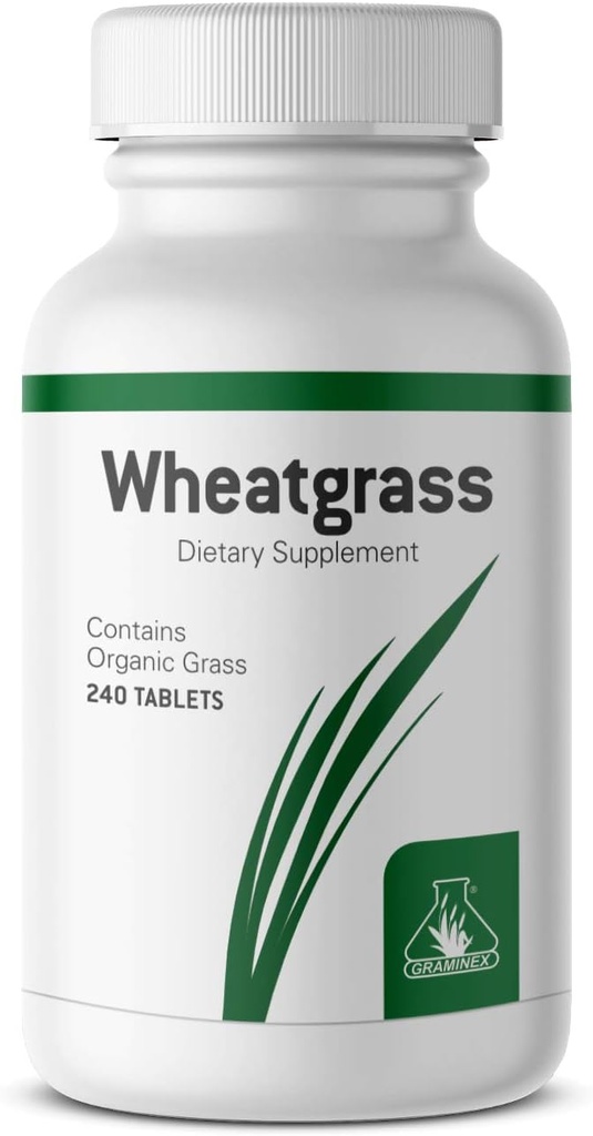 Graminex Wheatgrass Tabletleri - Doğal Immunity, Anti-Aging Support, Boosts Energy, Wellness - Amino Asits, Vitaminler, Mineraller, Antioksis Greens Superfood Supplement - 240 Non-GMO Tabs