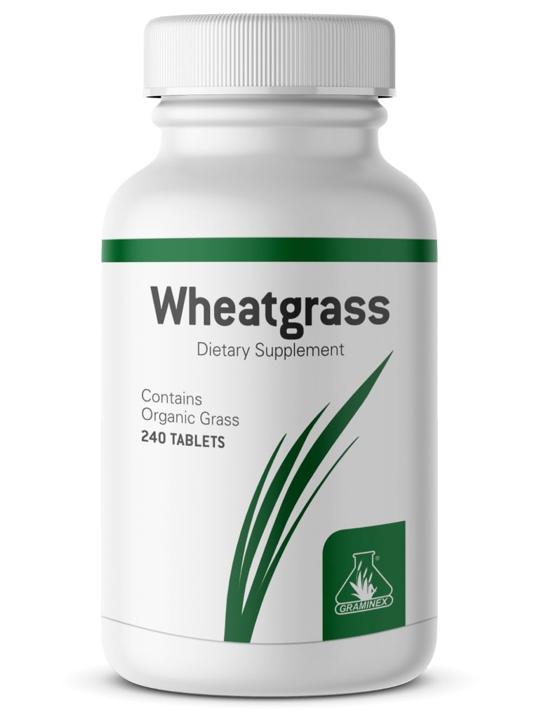 Graminex Wheatgrass Tabletleri - Doğal Immunity, Anti-Aging Support, Boosts Energy, Wellness - Amino Asits, Vitaminler, Mineraller, Antioksis Greens Superfood Supplement - 240 Non-GMO Tabs