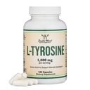 L-Tyrosine 1000 mg hizmet başına, 120 Veggie Capsules (L Tyrosine Supplement for Memory, Care, and Focus) Amino Asit, Vegan Safe, Non-GMO Tarafından Double Wood