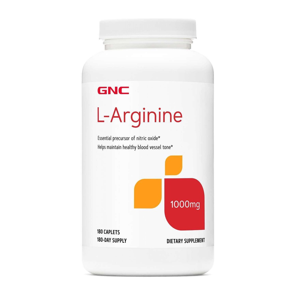 GNC L Arginine 1000mg συμπλήρωμα, υποστηρίζει υγιής τόνος δοχείου αίματος, 180 υπηρεσίες