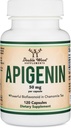 Apigenin Supplement - 50 mg per Capsule, 120 Kont (Gluten Free) Çift Wood (Gluten Free) için Senolytic Flavonols (Gluten Free)