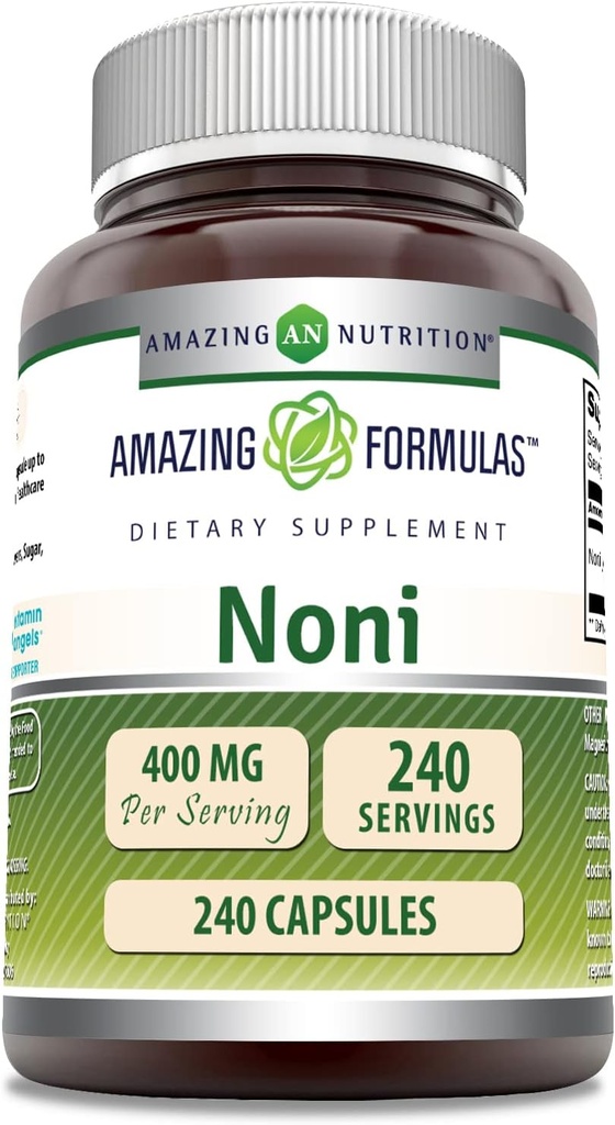İnanılmaz Formulas Noni 400 Mg hizmet başına | 240 Capsules Supplement | Non-GMO | Gluten Free | Made in USA