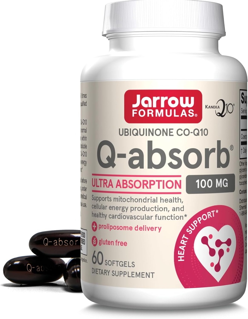 Jarrow Formulas Q-absorb Co-Q10 100 mg - 60 Softgels - Diyet Tamam - Mitochondrial Energy Production & Cardiovascular Health - 60'a kadar