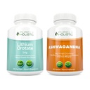 Ορός λιθίου 5mg + οργανικό Ashwagandha 1300mg & μαύρο πιπέρι - χορτοφαγικό πακέτο - 360 κάψουλες