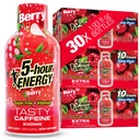 5- Saat ENERJİ Shots Ekstra Kuvvet, Berry Flavor, 30 Kont, 1.93 Fl Oz, Sugar Free, Zero Calories, Amino Asits ve Essential B Vitaminleri, Diyet Tamam, Feel Alert and Energized, 230 Caffeine