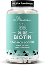 Biotin 5000 mcg Hair Skin Nails Supplement - Kadınlar ve Erkekler için Yüksek Lisans Saç Büyüme Vitaminleri - Sağlıklı Saç, Güçlü Çiçekler ve Glowing Skin için Güçlü Destek - 120 Vegan Soft Capsules