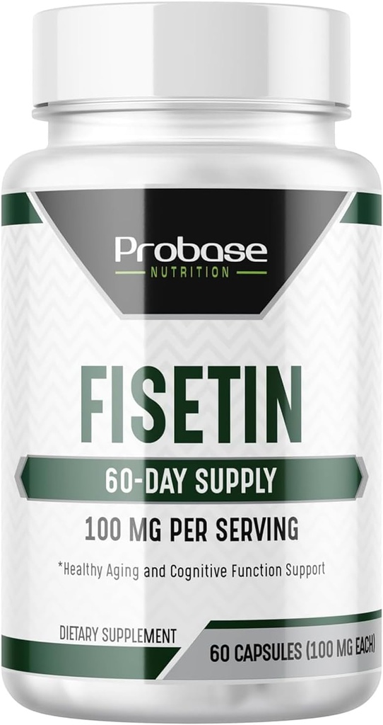 Probase Beslenme Fisetin Senolytic Supplement 100 mg Yüksek Potency 60-Day Supply for Cellular Health
