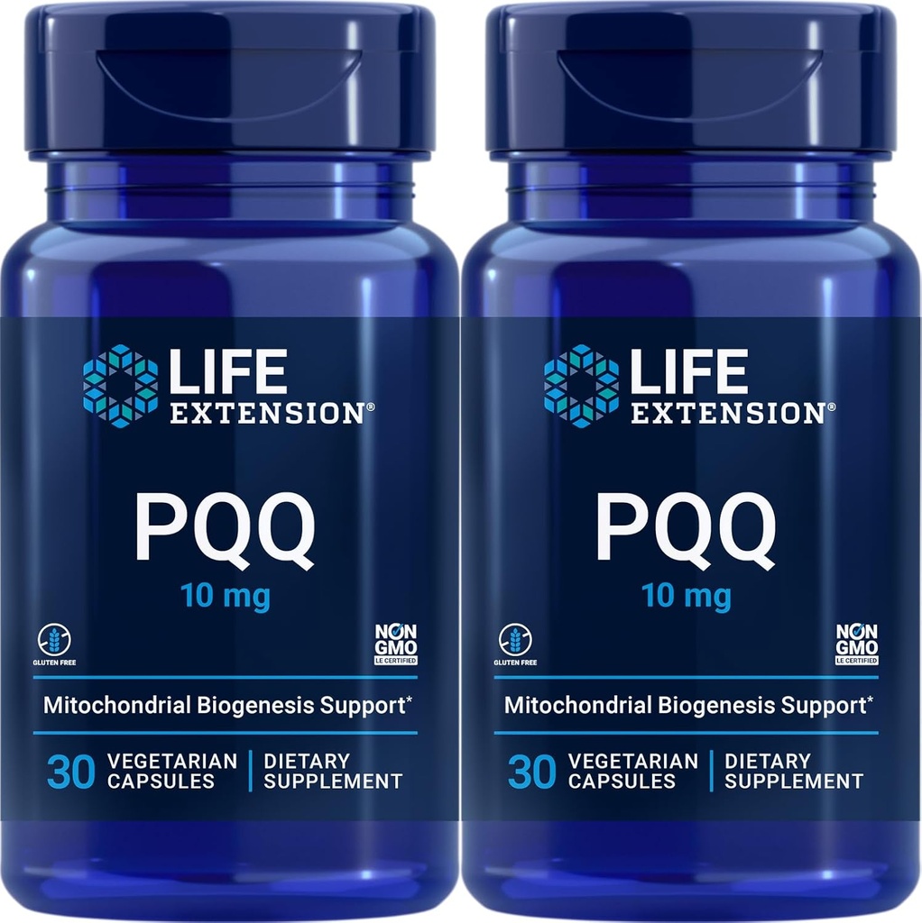 Life Extension PQ (Pyrroloquinoline Quinone) 10 mg, 30 Vegetarian Capsules (Pack of 2)