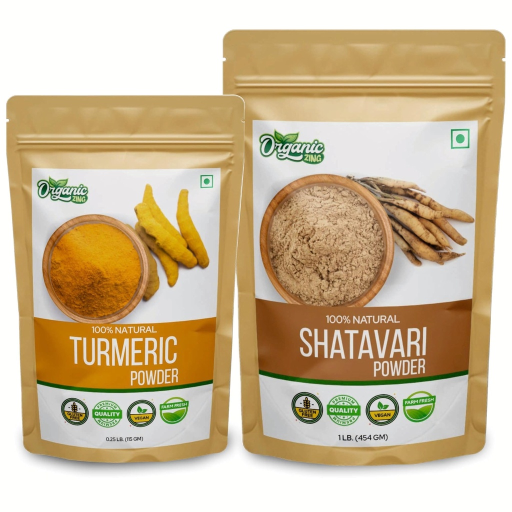 ORGANIC ZING Shatavari 454g & Turmeric Toz 115g
