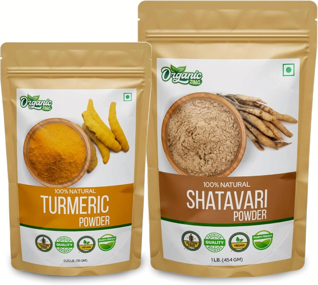 ORGANIC ZING Shatavari 454g & Turmeric Toz 115g