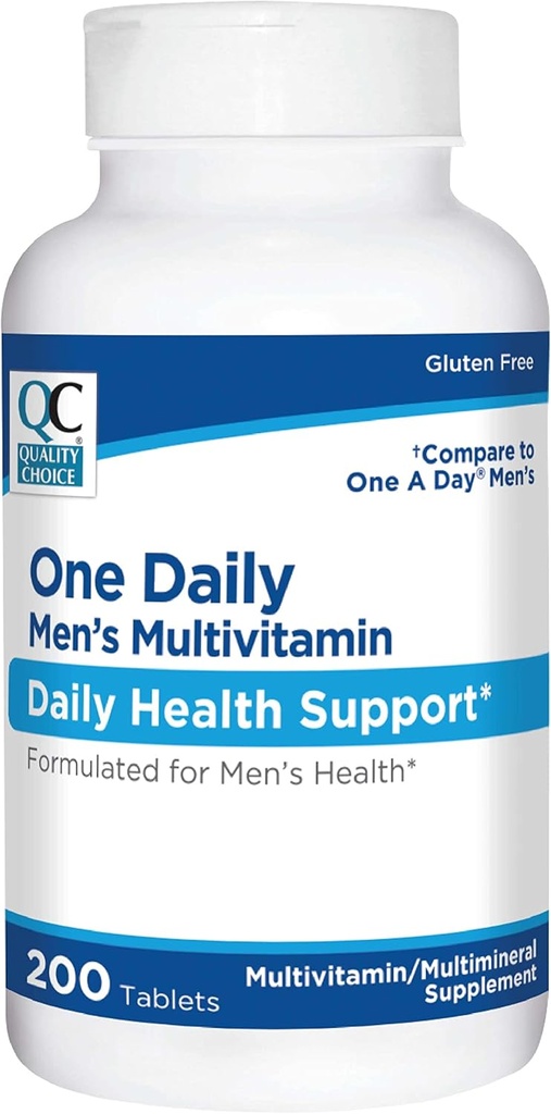 Quality Choice One Daily Men's Multivitamin - Essential Vitamins & Minerals ile Günlük Tablet - 100 Tablet - Erkeklerin Günlük İhtiyaçları için Temizlenmiş Nutrient Desteği