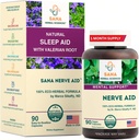 Valerian Root Natural Sleep Aid Formula for Yetişkinler with Organic Skullcap, Lobelia & More - 90 Capsules - Dr. Marco Sikaffy | Sana Herbal