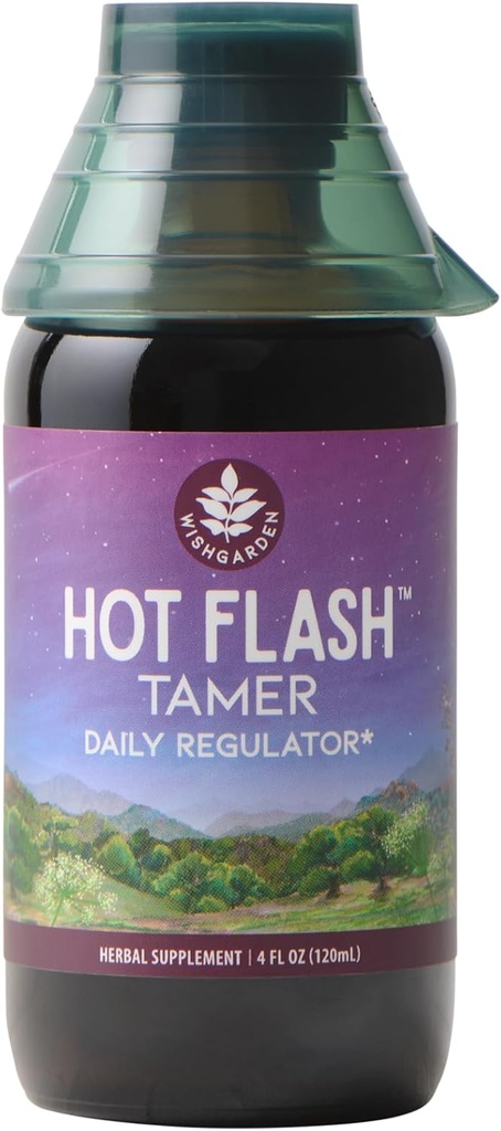 WishGarden Herbs Hot Flash Tamer - Plant-Based Herbal Hot Flash Relief & Night Sweats Supplement with Black Cohosh & Vitex Berry Supports Health Hormon Levels, Menopause Relief for Women, 4oz