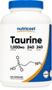 Nutricost Taurine 1000 mg Capsules Supplement, 240 Capsules Per Şişe, Non-GMO & Gluten Free