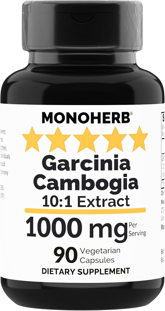 MONOHERB Garcinia Cambogia 1000 mg - 90 κάψουλες Veg - Υψηλή ισχύς 10:1 εκχύλισμα