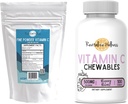 Bundle | Fine Powder Vitamin C, 454 Servings, and Vitamin C Chewables (Berry Blast), 60 Servings