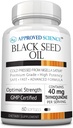 Approved Science Black Seed Oil - Cold Pressed Nigella Sativa - Boost Immunity, Respiratory, Cognitive, and Digestive Health - 2% Thymoquinone - 1 Bottle - 60 Softgels - Made in The USA