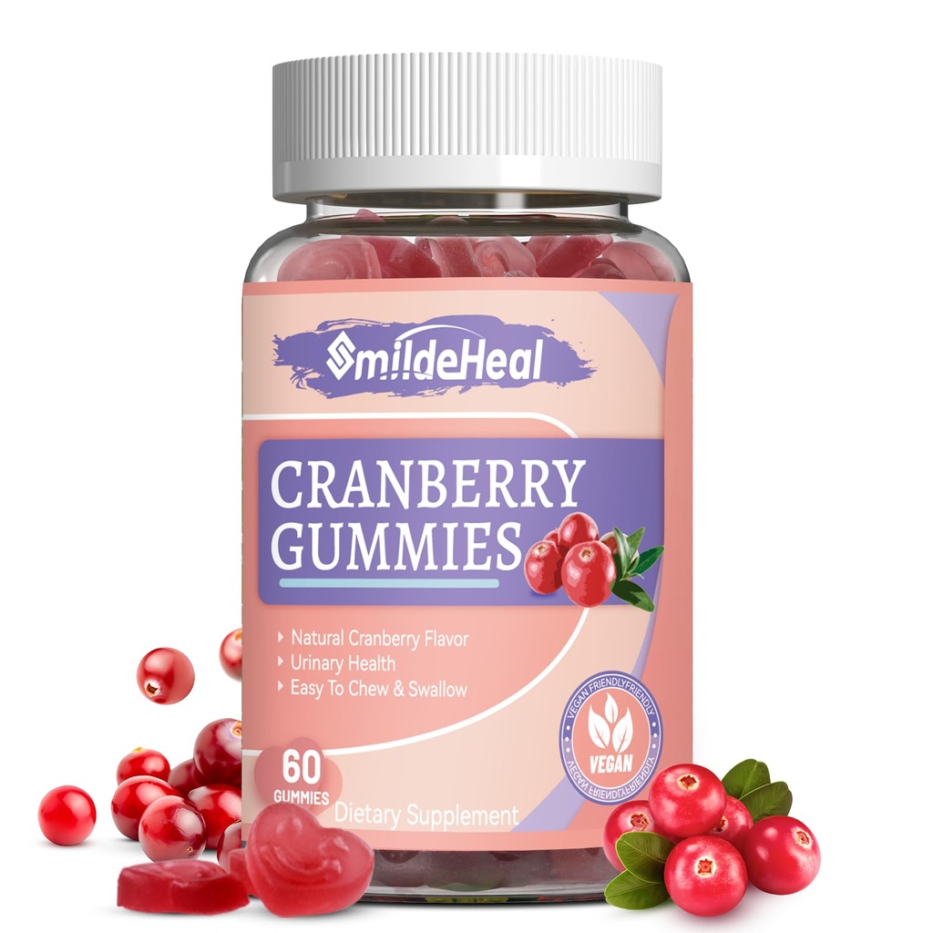 Cranberry Gummies 1000 mg, Cranberry Supplements for Women, with D-Mannose 250 mg, Womens Probiyotik Gummies, Urinary Tract Health, Cranberry Flavor, NO GMOs, 60 Count