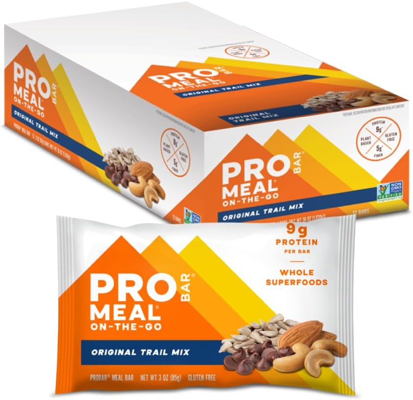 PROBAR - MEAL Bar, Original Trail Mix, Non-GMO, Gluten-Free,health, Plant-Based, Whole-Food Materialss, Natural Energy (12))