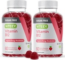 Yetişkinler ve Gençler için Viteey Vitamin B12 Gummies, Sugar Free - Enerji için İyi, Metabolism, Doğal Enerji Desteği - Vegan, Gelatin Free, Gluten Free, GMO Free - Chewable Strawberry Flavored