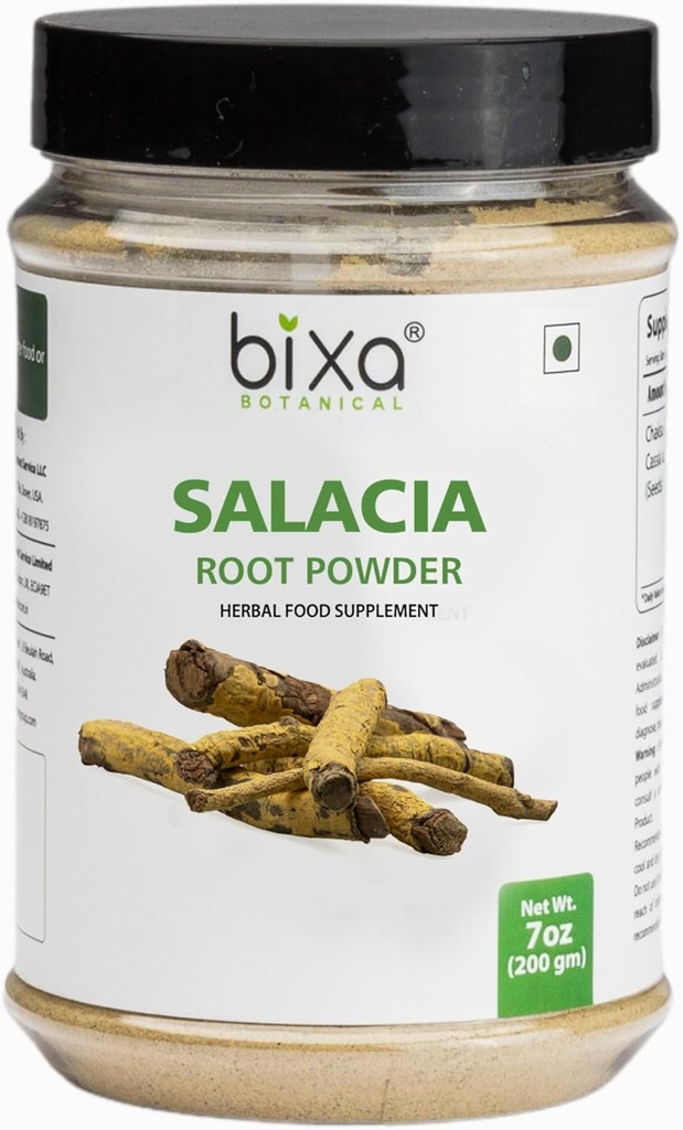 Bixa BOTANICAL Salacia Root Toz | Salacia Reticulata | 200 Grams / 7 OZ |Ayurvedic Herbal Supplement | Gluten Free, Non-GMO, Steam Tedavi Edildi, Vegan, 100% Pure.