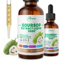 4-in-1 Soursop Bitters Liquid, Soursop Oil with Sea Moss & Black Seed Oil & Ashwagandha, Immune & Digestive & Cell Support, Sugar-Free | Non-GMO | Vegan (2 Fl oz) Slightly Sweet Flavorgandha için