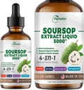 4-in-1 Soursop Bitters Liquid, Soursop Oil with Sea Moss & Black Seed Oil & Ashwagandha, Immune & Digestive & Cell Support, Sugar-Free | Non-GMO | Vegan (2 Fl oz) Slightly Sweet Flavorgandha için