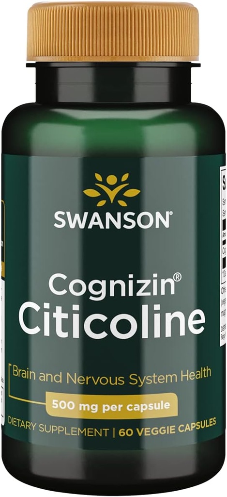 Swanson Ultra Cog ETF Citicoline 1000 Milligram 60 Veg Capsules