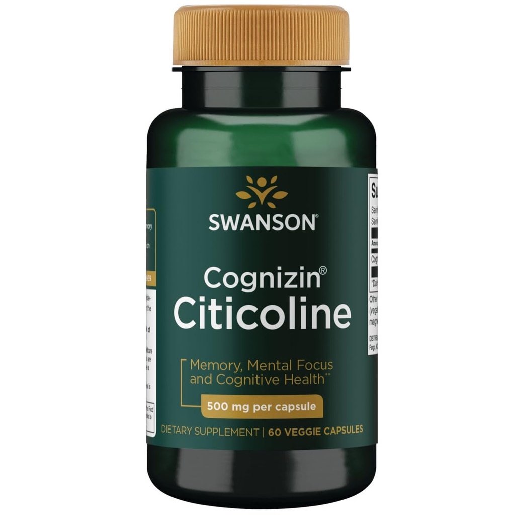 Swanson Ultra Cog ETF Citicoline 1000 Milligram 60 Veg Capsules